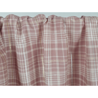 Tissu Voile de Coton Carreaux Lurex Rose