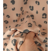 Tissu Twill de Viscose LEO Rose & Gris