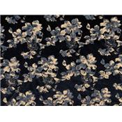 Tissu Maille Velours Noir Imprimé Foil Doré