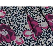 Tissu Jersey Viscose / Elasthanne Marine Imprimé Fleurs