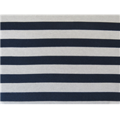 Tissu Jersey Coton Rayé Blanc / Bleu Marine