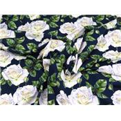 Tissu Jersey FUJI Roses Marine