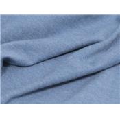 Tissu Jersey Coton / Polyester Bleu Charette Chiné