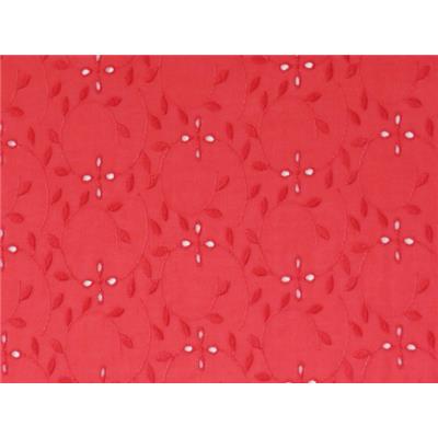 Tissu Broderie Anglaise Rouge