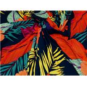 Tissu Crepe Poly / Viscose Tropical Marine