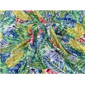 Tissu Jersey Léger Feuillage Tropical