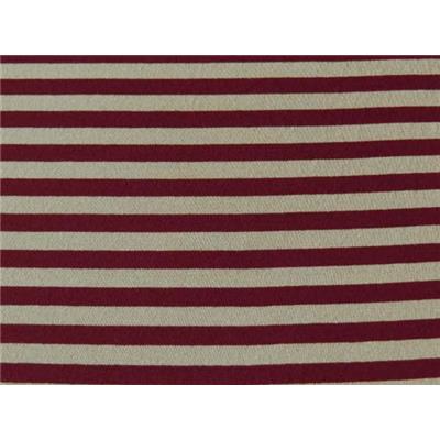 Tissu Jersey Viscose / Elasthanne Rayé Beige / Bordeaux