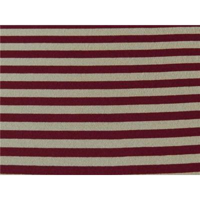 Tissu Jersey Viscose / Elasthanne Rayé Beige / Bordeaux