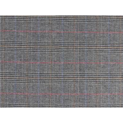 Tissu Lainage Prince de Galles Ecru / Noir / Rouge / Tabac