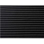Tissu Molleton Gratté Rayé Anthracite / Noir