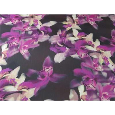 Tissu Satin Imprimés Orchidées