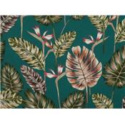 Tissu Viscose Feuillage Tropical