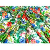 Tissu Voile de Viscose Fleur Tropical