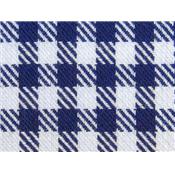 Tissu Lainage Fin Carreaux Blanc / Bleu Nuit