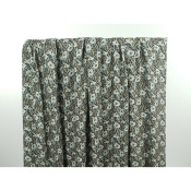 Tissu Sergé 100 % Viscose Fleurs Bleu