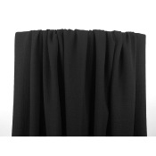 Tissu Crepe Froissé Laine / Viscose Noir