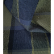 Tissu Flanelle 100 % Coton TARTAN Kaki / Marine