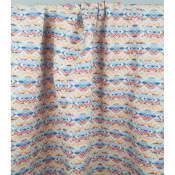 Coupon Jacquard Double Tissage Graphique Bleu 210 cm x 146 cm