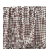 Tissu Sergé Léger Vichy 100 % Coton Choco / Blanc