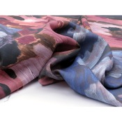 Tissu Sergé Viscose ARTY Rose & Bleu