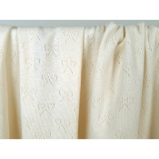 Tissu Maille Cote 2x2 Ajourée Noeuds Beige Clair