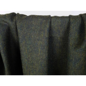 Coupon Sergé 100 % Laine Vert / Choco Chiné 50 cm x 154 cm