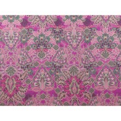 Tissu Voile Fleurs Ethniques Fuchsia