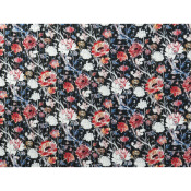 Tissu Voile de Viscose Lurex Doré Fleurs Aquarelle