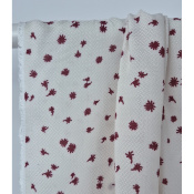 Tissu Voile de Viscose Jacquard Carolles Bordeaux