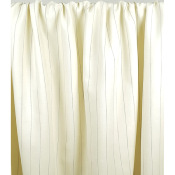 Tissu Toile Look Lin EMA Rayures TENNIS Ecru / Noir