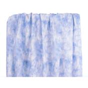 Tissu Coton / Lin Tie & Dye Blanc / Bleu Ciel