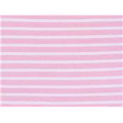 Tissu Jersey Rayé Double Face Rose / Blanc