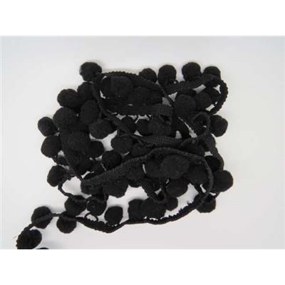 Ruban Galon Pompon 25 mm Noir