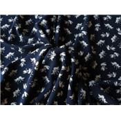 Tissu Crepe LONDRES Marine Imprimé Cygnes