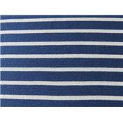 Tissu Jersey Cote 1x1 Rayé Bleu / Blanc