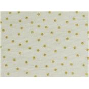 Tissu Jersey Effet Lin Imprimé Pois Paillette Doré