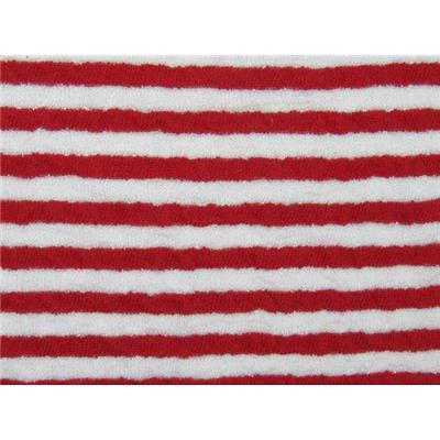 Tissu Jersey Rayures Rouge / Blanc / Lurex Argent