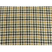 Coupon Lainage Pied de Poule Ecru / Brun / Ocre / Kaki 90 cm x 140 cm