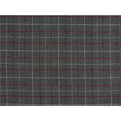 Tissu Prince de Galles Noir / Ecru / Bourgogne