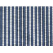 Tissu Seersucker Coton Rayé Bleu Jeans / Blanc