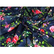 Tissu Jersey VENISE Fleurs, Oiseaux, Tie & Dye