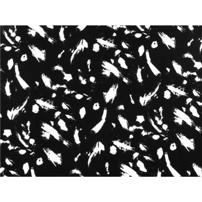 Tissu Voile de Viscose Abstrait Noir & Blanc