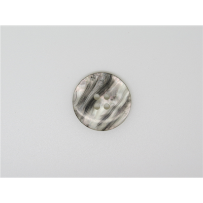 Bouton Rond Effet Marbré Gris 22 mm