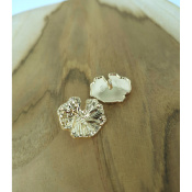 Bouton M�tal Fleurs Dor� 25 mm