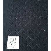 Tissu Broderie Anglaise & Dots Noir