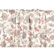 Tissu Voile Coton / Viscose Fleurs Ethniques Ecru