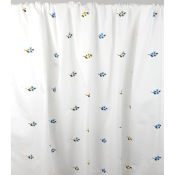 Tissu Popeline 100 % Coton Fleurs Brodés