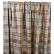 Tissu Sergé 100 % Coton TARTAN Beige / Choco