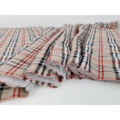 Tissu Tartan Beige Matelassé