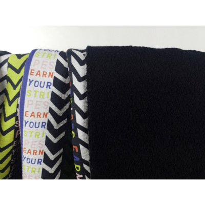 Tissu Double Face Coton / Sherpa Noir